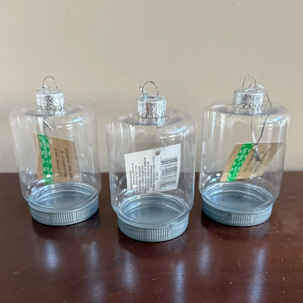New! Lot of 9 DIY Fillable Christmas Holiday Ornaments,